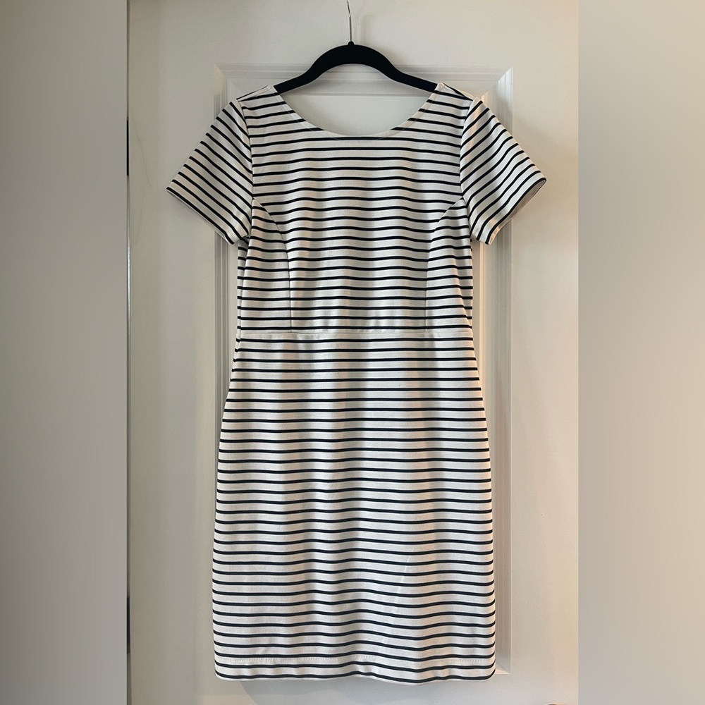 Black and white striped dress